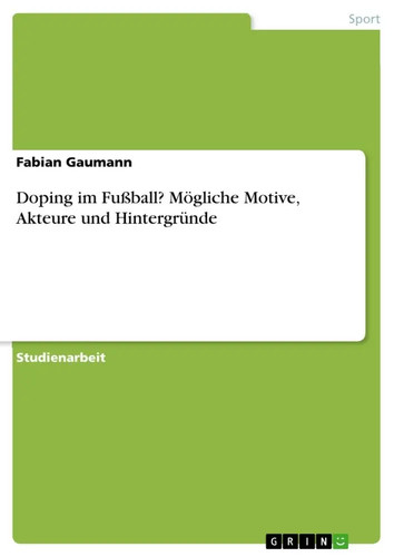 Doping fußball mögliche - doping, im